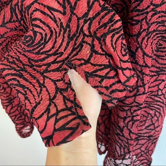 NARACAMICIE SHEER ROSE PATTERN BUTTON DOWN SHIRT - Picture 2 of 4